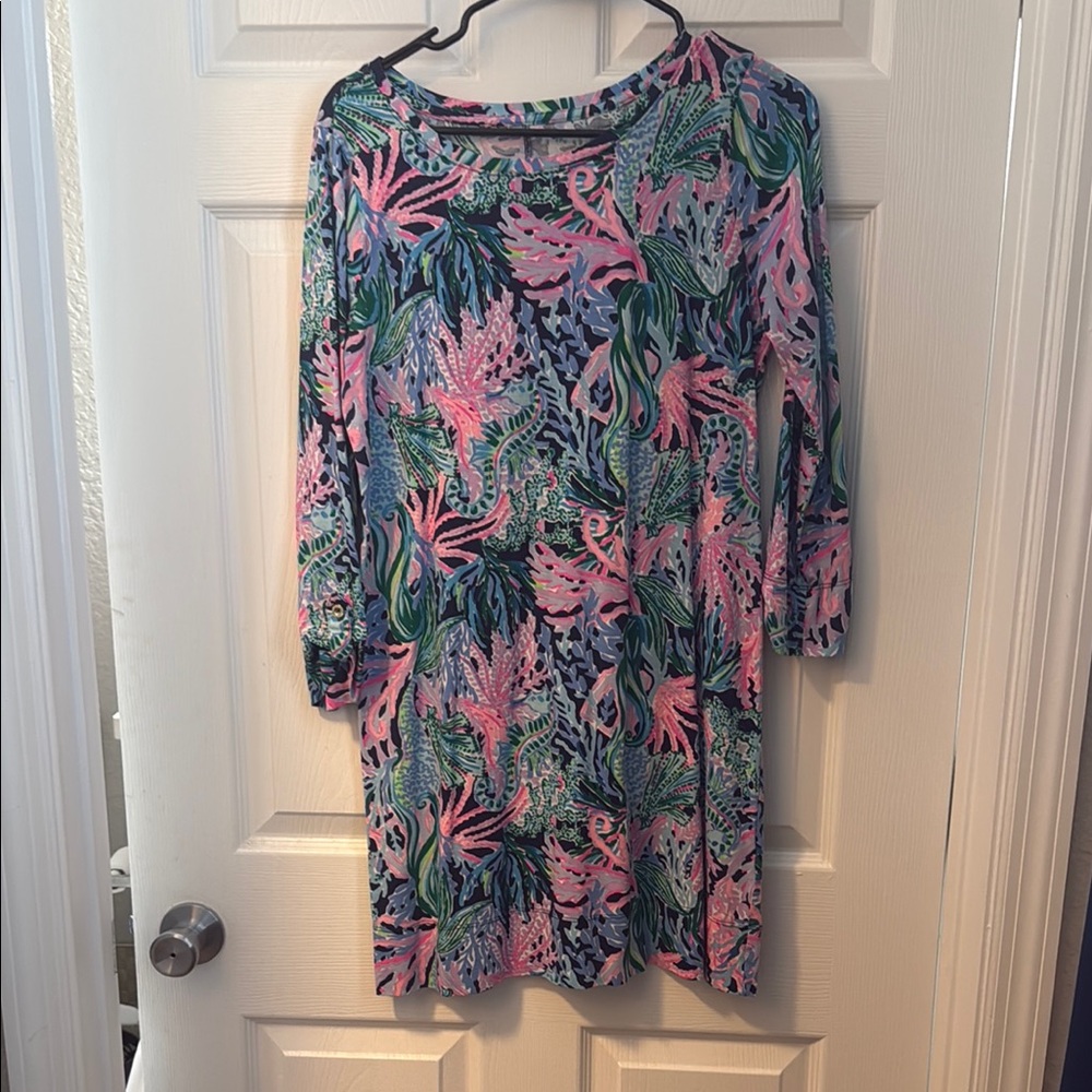 Lilly Pulitzer Pink and Green Midi Dress